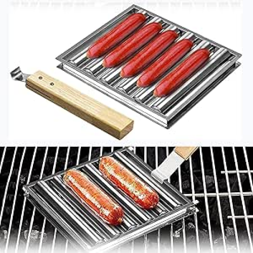 شواية دوارة من الستانلس ستيل مع مقبض