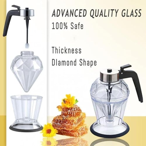 موزع عسل من الزجاج سعة 200 مل