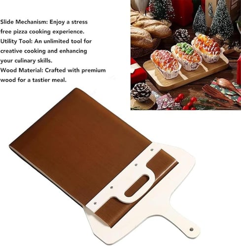 حامل بيتزا خشبية منزلقة