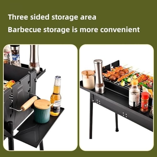 شواية فحم مطورة قابلة للطي من الفولاذ المقاوم للصد...