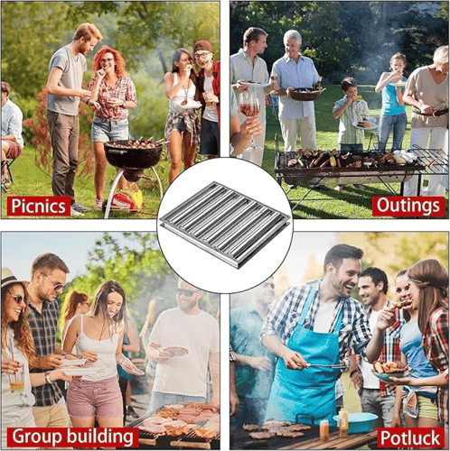 شواية دوارة من الستانلس ستيل مع مقبض