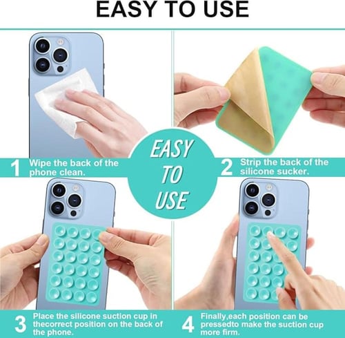 حامل حافظة جوال بالشفط من يويبوا 6 قطع من السيليكو...