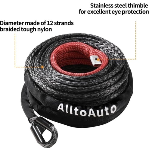 واير ونش حرير 10 ملي 26 متر 12.5 طن