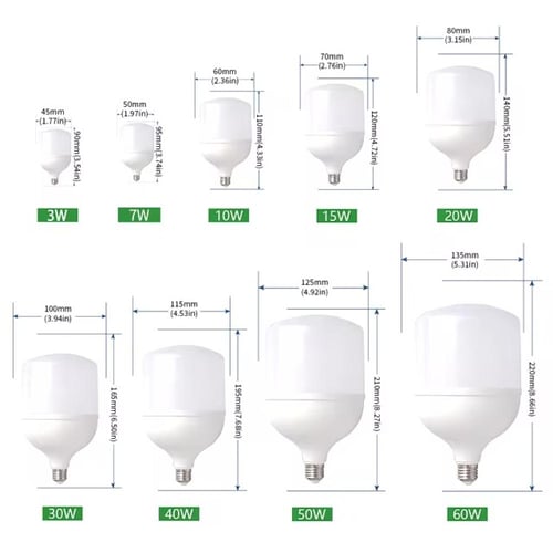 لمبة لد درم E27 ثلجي متعدد المقاسات