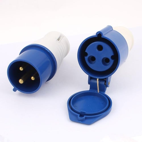 قابس ومقبس كهربائي صناعي ثلاثي النواة 16 امبير مقا...