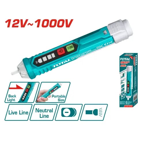 فاحص جهد الكهرباء 12V~1000V توتال THT29100026