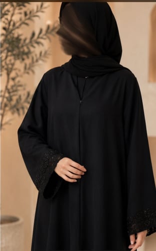 عباية كتان بتطريز الكم
