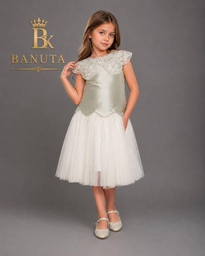 Small butterfly dress creamy pistachio