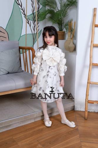 Soft holiday dress with bows and butterflies.