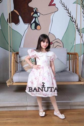Festive dress with soft floral pattern