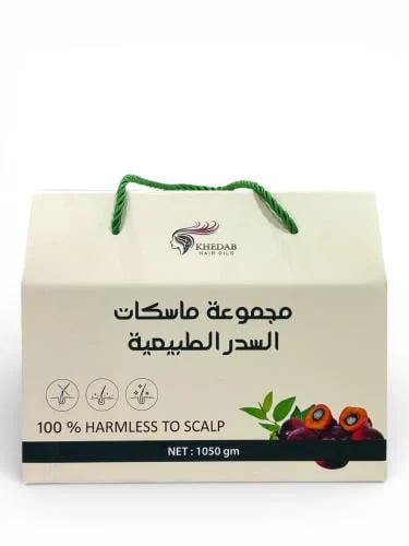 مجموعة ماسكات السدر الطبيعية للشعر " تشمل ثلاثة أن...
