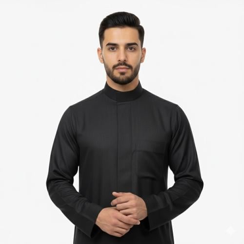 ثوب رجالي شتوي سحاب ساده - راكز