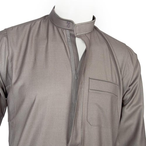 ثوب رجالي شتوي مطرز سحاب - الأصيل z01