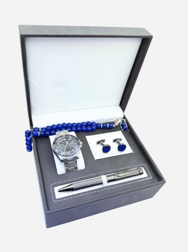 طقم اكسسوارات رجالية (قلم + كبك + ساعة)
