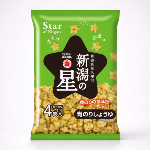 Rice snack with soy flavor and seaweed - Japanese...