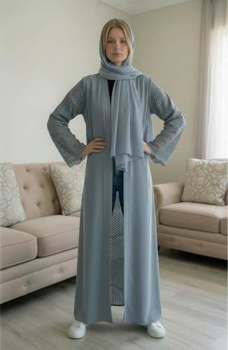عبايه لينن مع ركامه