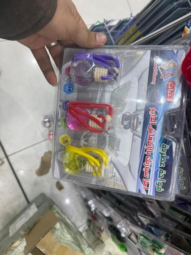 طقم معطر سيارة قزاز 3 حبات بغطاء خشبي وخيط تعليق،...