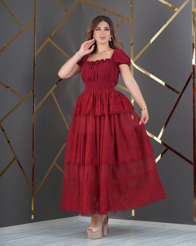 فستان ليان عنابي