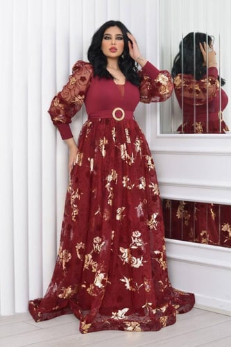 فستان وهج الفخامة عنابي