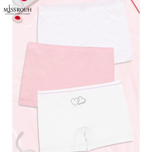 طقم شورتات بناتي قطنية – 3 قطع متنوعة