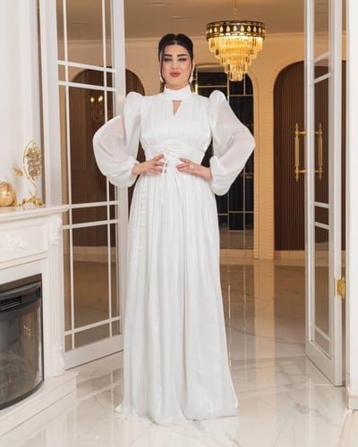 فستان الأناقة الملكية (ابيض)