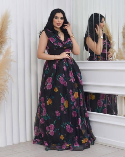 فستان زهرة الوعد (اسود)