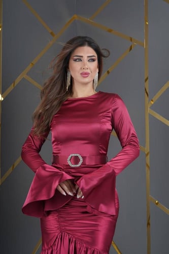 فستان "إليت نوار" (عنابي)