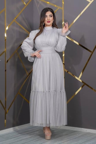 فستان الأناقة الحالمة (رمادي)