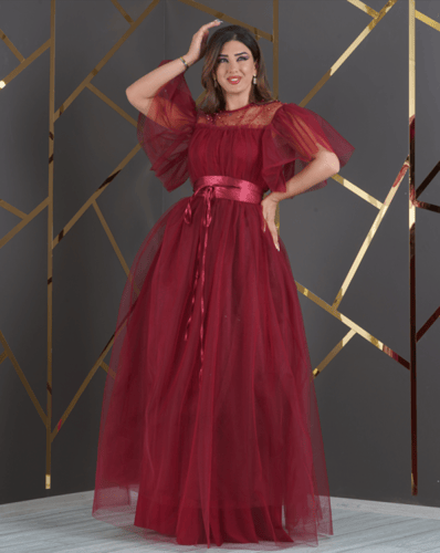 فستان فخامة الأميرة عنابي