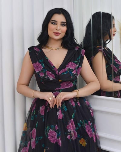 فستان زهرة الوعد (اسود)