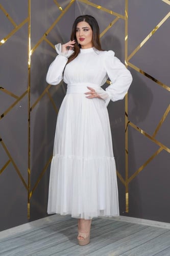 فستان الأناقة الحالمة (ابيض)