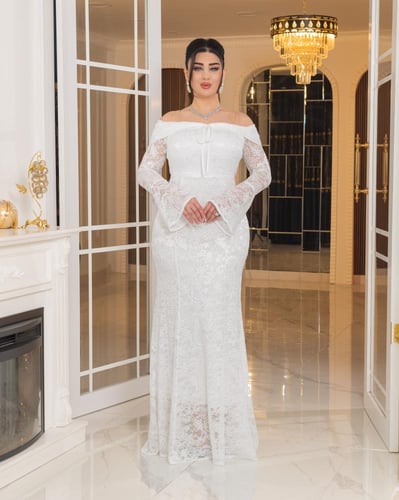 فستان همس الفخامة (ابيض)