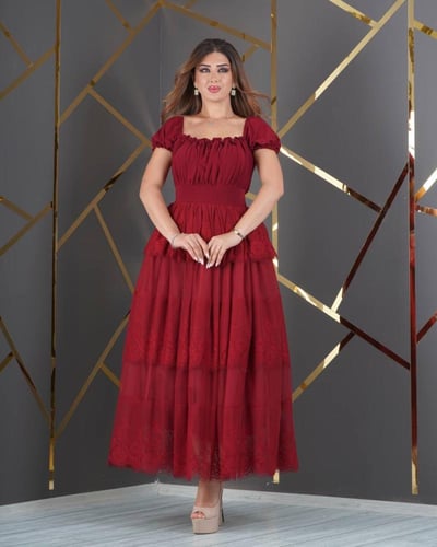 فستان ليان عنابي