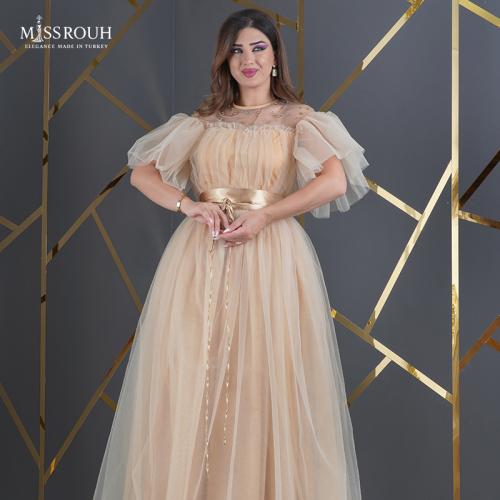 فستان فخامة الأميرة ذهبي