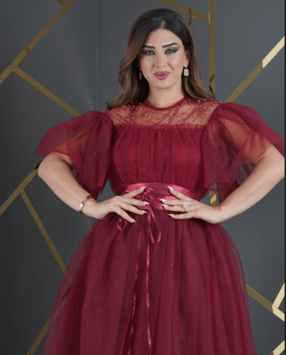 فستان فخامة الأميرة عنابي