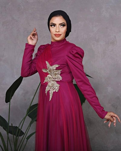 فستان جريس عنابي