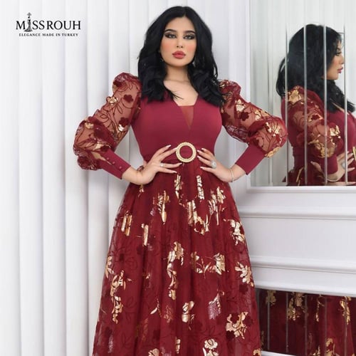 فستان وهج الفخامة عنابي