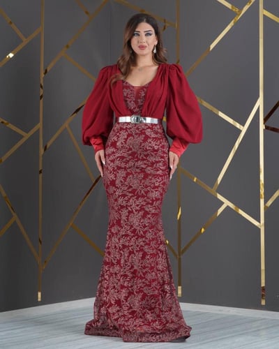 فستان "أوبرا" (عنابي)