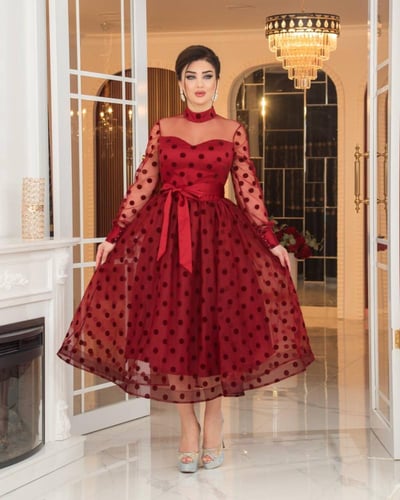 فستان إليجانس (عنابي)