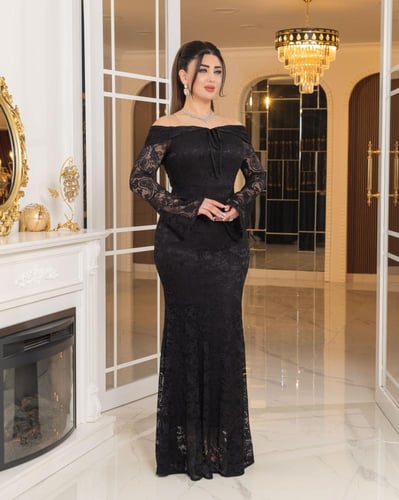 فستان همس الفخامة (اسود)