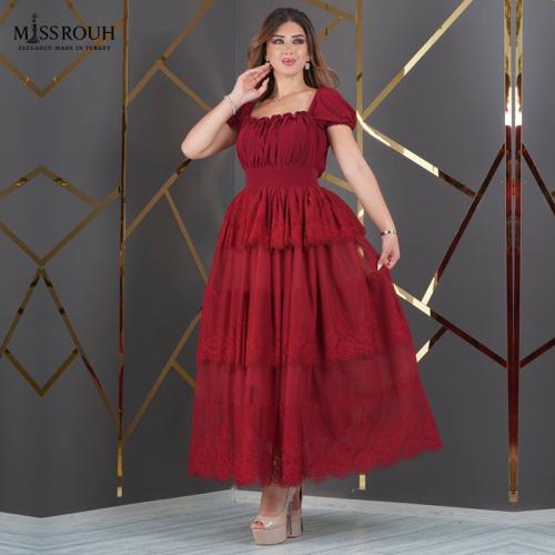 فستان ليان عنابي