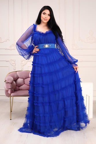 فستان موج البحر ازرق