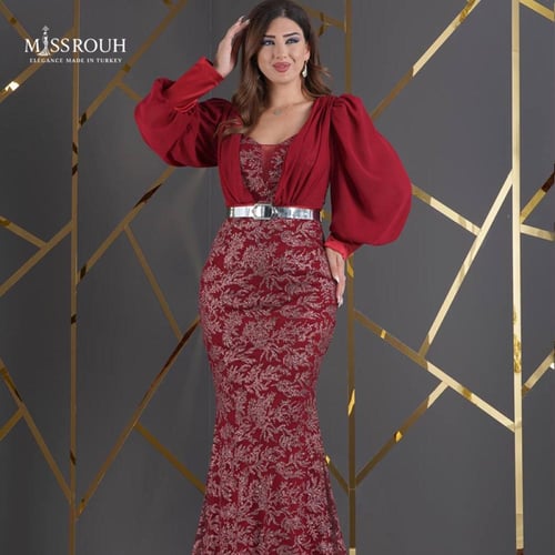 فستان "أوبرا" (عنابي)