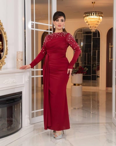 فستان إشراقة الألماس (عنابي)