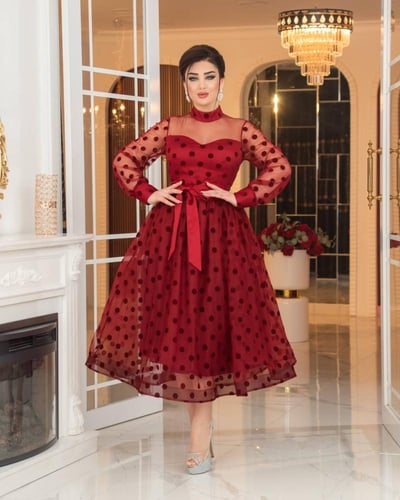 فستان إليجانس (عنابي)