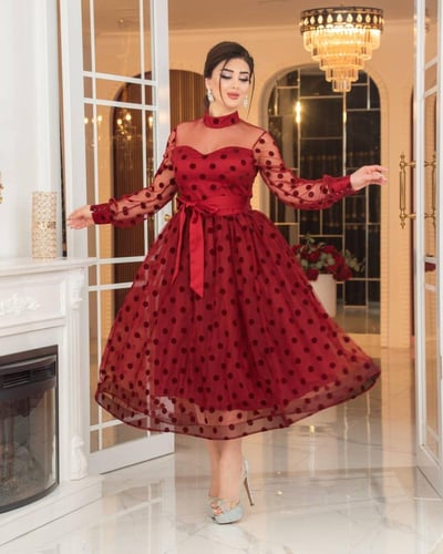 فستان إليجانس (عنابي)