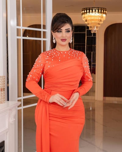 فستان إشراقة الألماس (برتقالي)