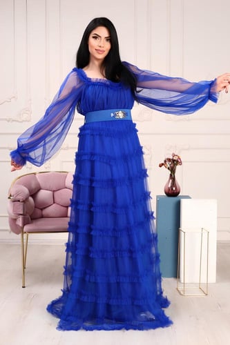 فستان موج البحر ازرق