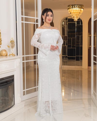 فستان همس الفخامة (ابيض)