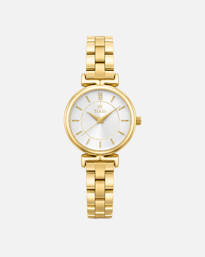 Siklo Elegant Gold Women's Watch with Silver Dial...